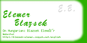 elemer blazsek business card